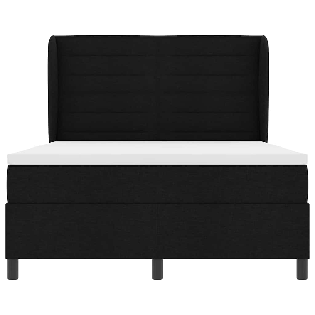 vidaXL Κρεβάτι με ελατήρια με στρώμα Μαύρο 160 x 200 cm ύφασμα