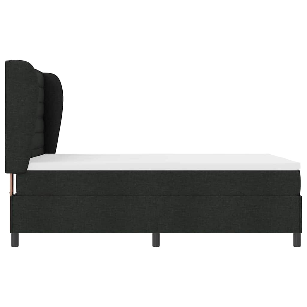 vidaXL Κρεβάτι με ελατήρια με στρώμα Μαύρο 160 x 200 cm ύφασμα