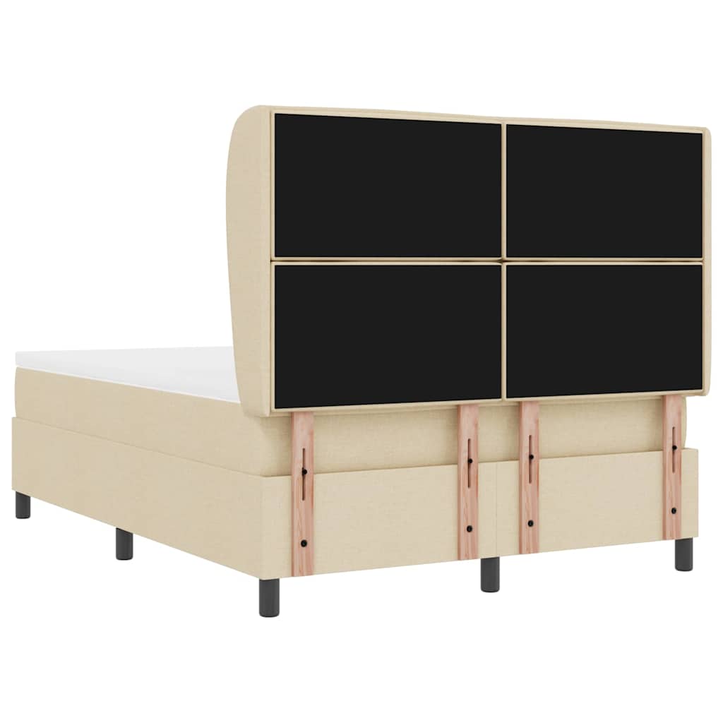 vidaXL Κρεβάτι με ελατήρια με στρώμα Κρεμ 160 x 200 cm ύφασμα