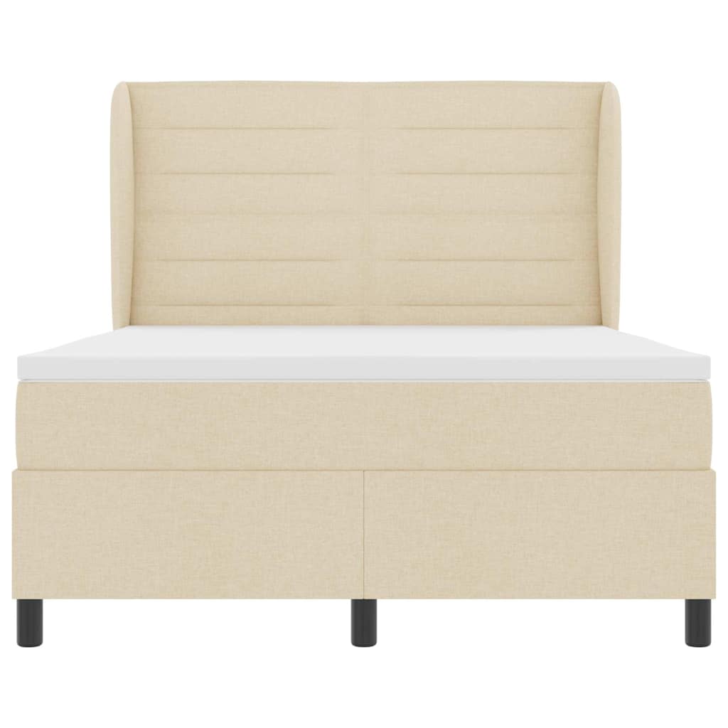 vidaXL Κρεβάτι με ελατήρια με στρώμα Κρεμ 160 x 200 cm ύφασμα
