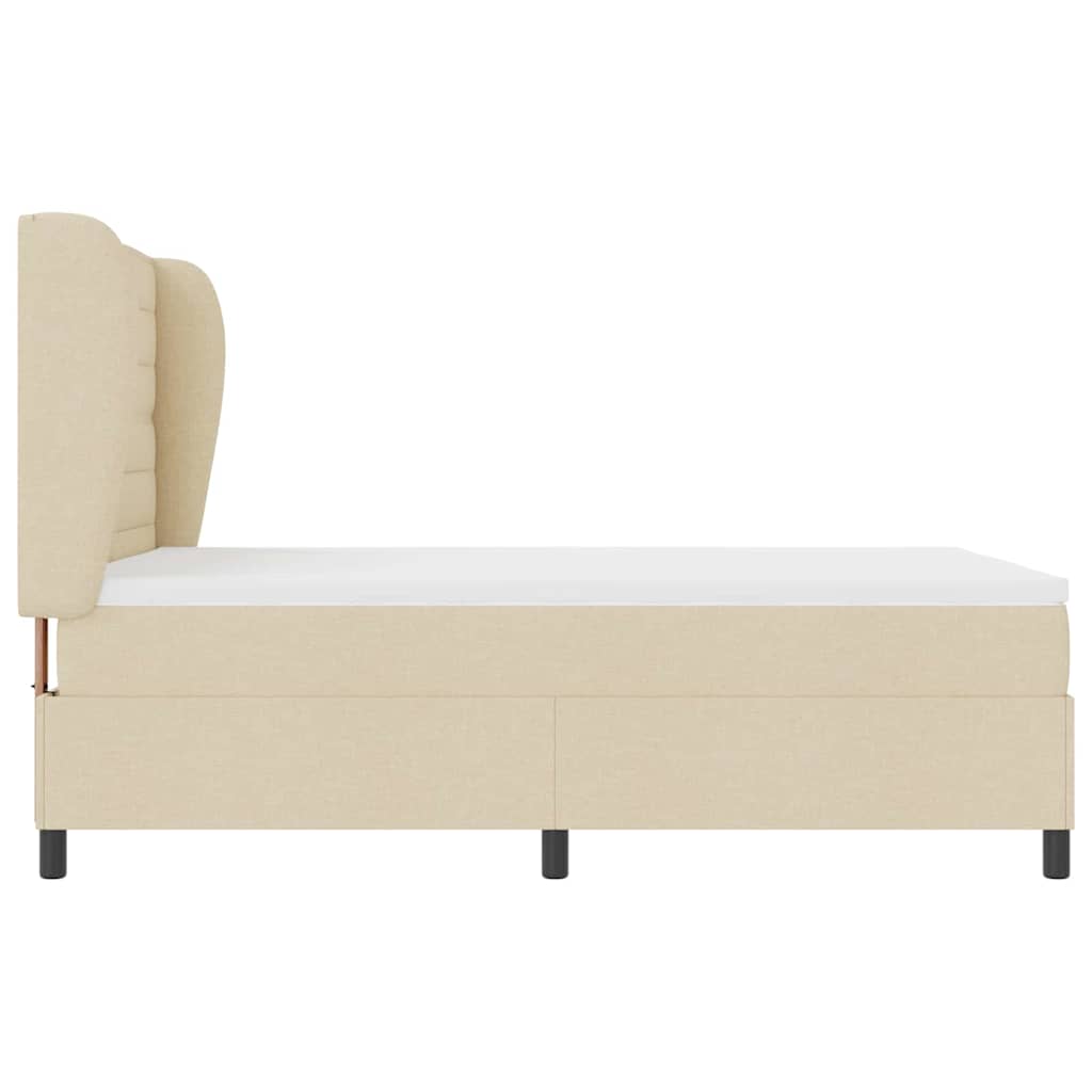 vidaXL Κρεβάτι με ελατήρια με στρώμα Κρεμ 160 x 200 cm ύφασμα