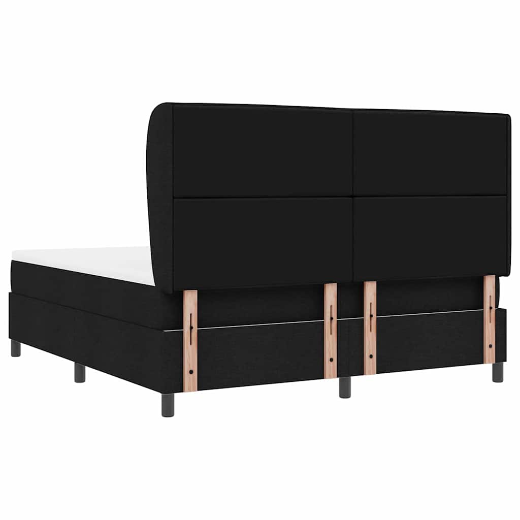vidaXL Κρεβάτι με ελατήρια με στρώμα Μαύρο 180 x 200 cm ύφασμα