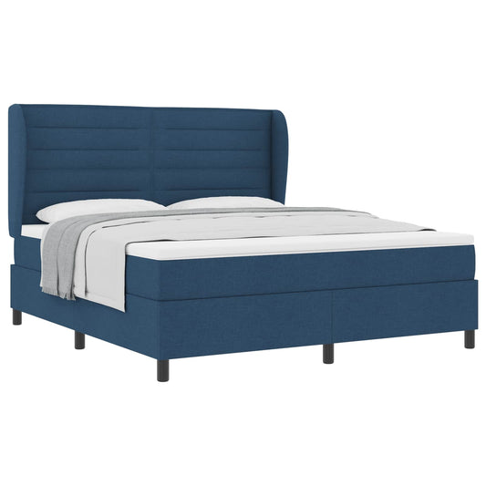 vidaXL Κρεβάτι με ελατήρια με στρώμα Μπλε 180 x 200 cm ύφασμα
