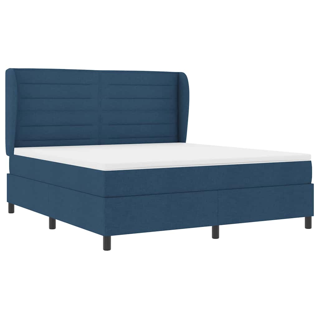 vidaXL Κρεβάτι με ελατήρια με στρώμα Μπλε 180 x 200 cm ύφασμα