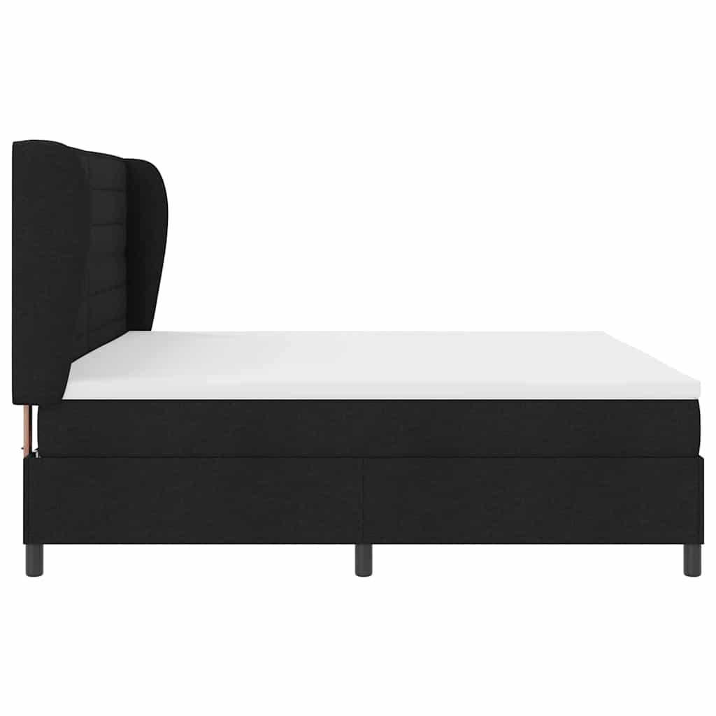 vidaXL Κρεβάτι με ελατήρια με στρώμα Μαύρο 200 x 200 cm ύφασμα
