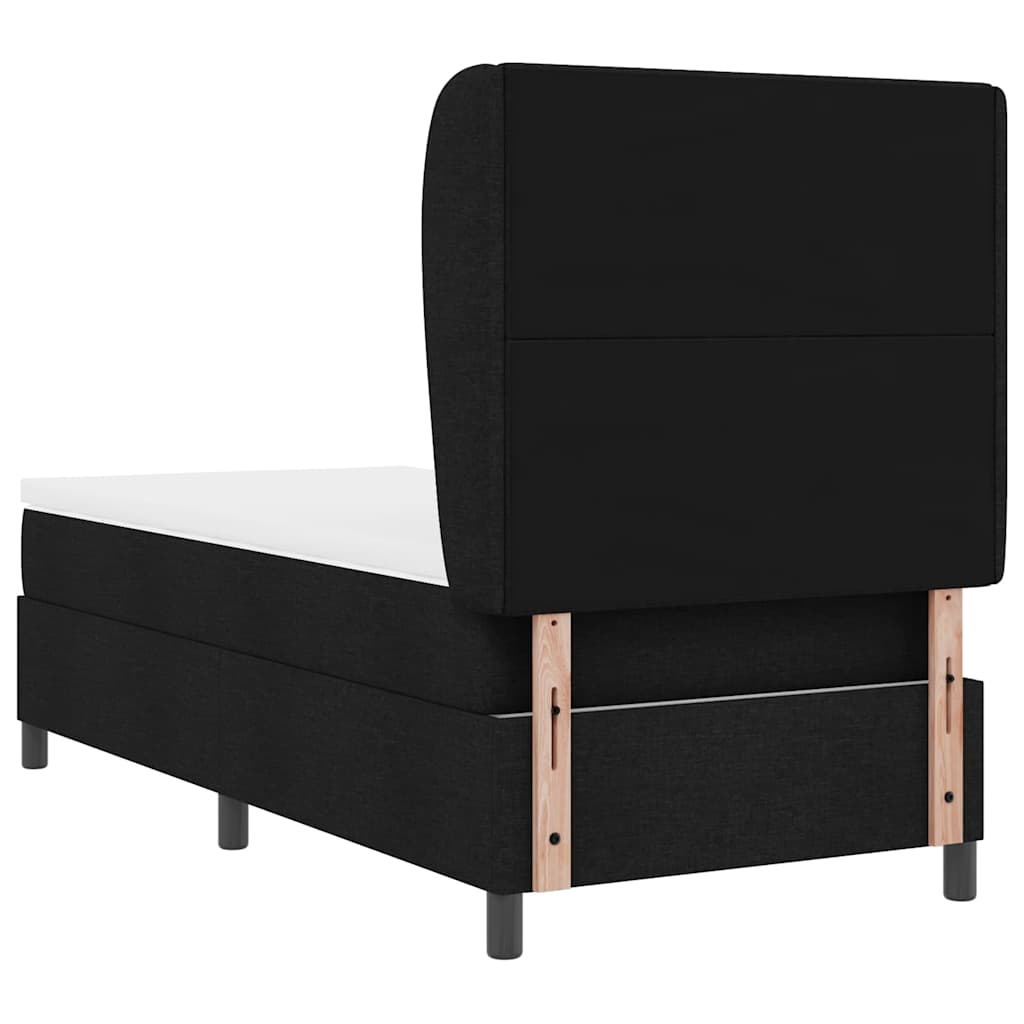 vidaXL Κρεβάτι με ελατήρια με στρώμα Μαύρο 80 x 200 cm ύφασμα