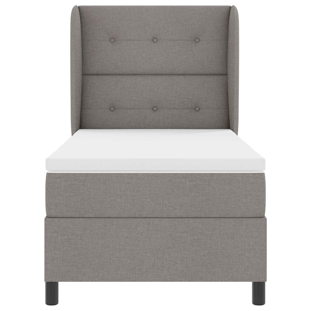 vidaXL Κρεβάτι με ελατήρια με κεφαλάρι Taupe 80 x 200 cm ύφασμα