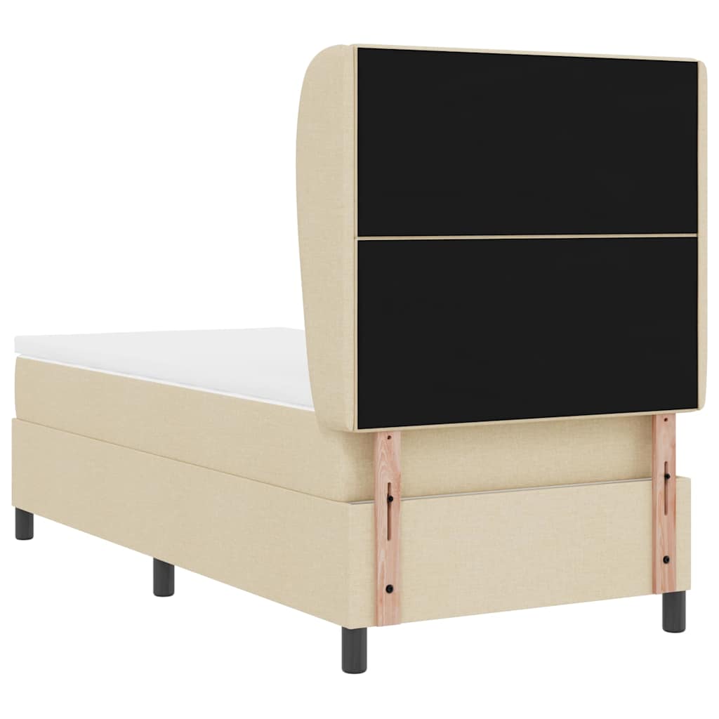 vidaXL Κρεβάτι με ελατήρια με κεφαλάρι Κρεμ 80 x 200 cm ύφασμα