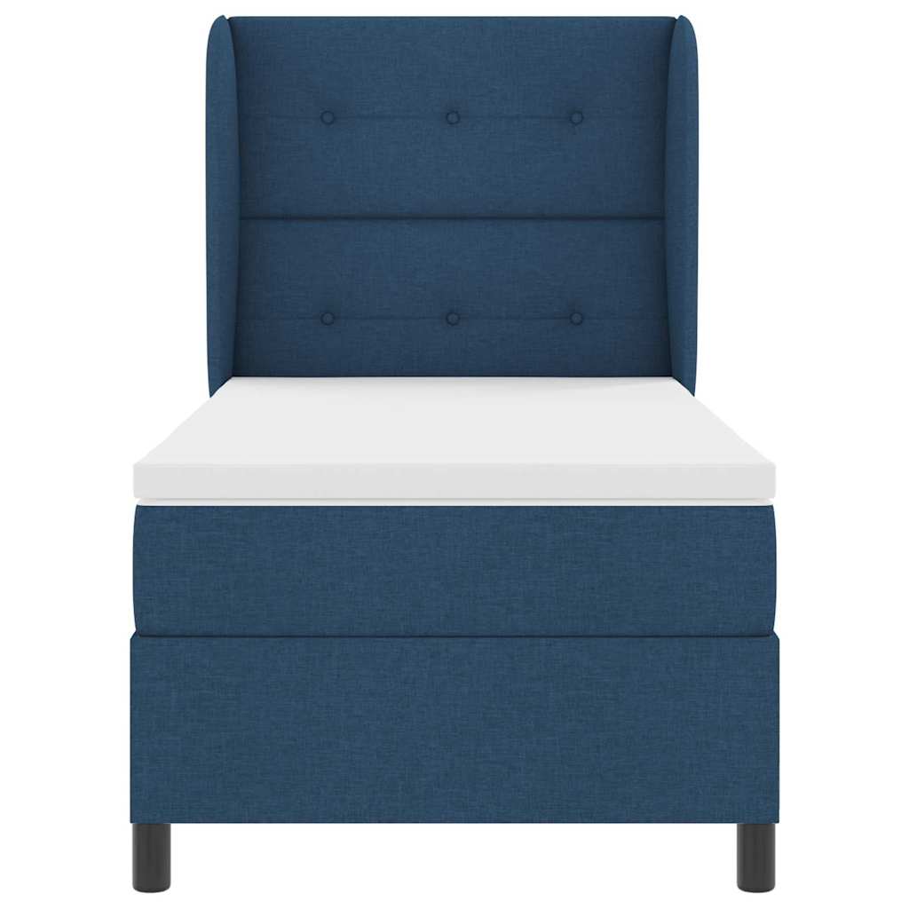 vidaXL Κρεβάτι με ελατήρια με κεφαλάρι Μπλε 80 x 200 cm ύφασμα