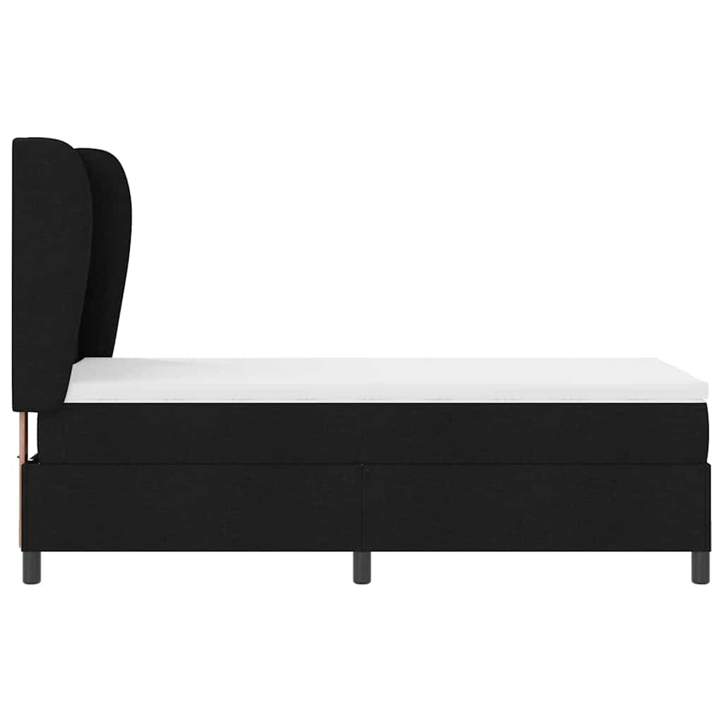 vidaXL Κρεβάτι με ελατήρια με στρώμα Μαύρο 90 x 200 cm ύφασμα