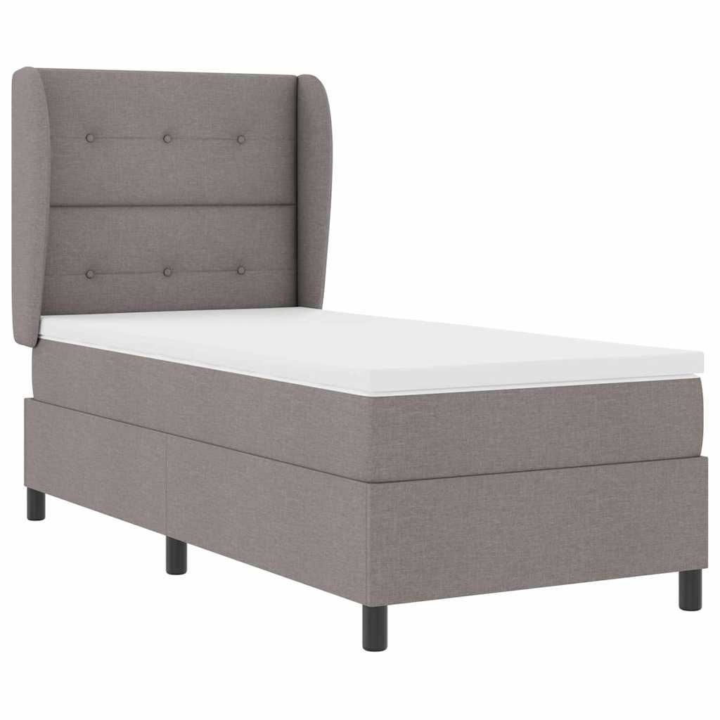 vidaXL Κρεβάτι με ελατήρια με στρώμα Taupe 90 x 200 cm ύφασμα