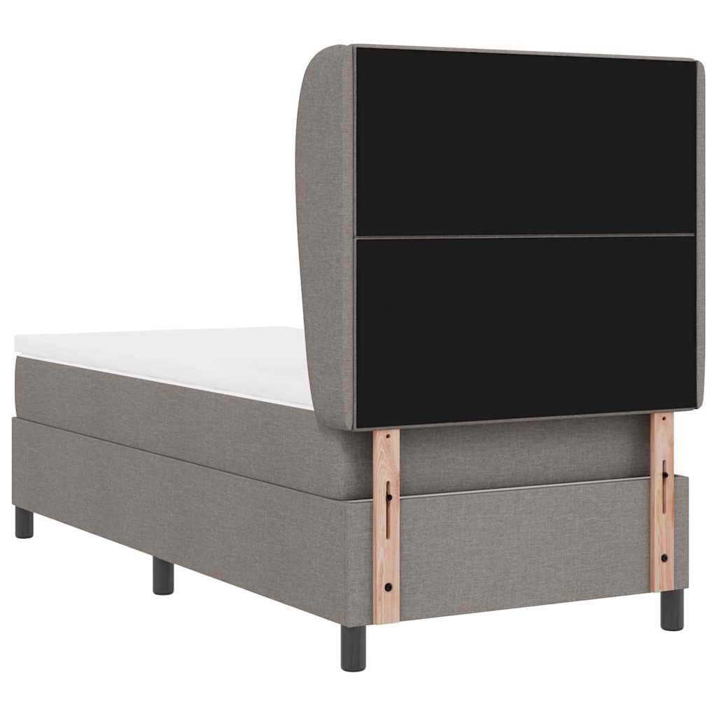 vidaXL Κρεβάτι με ελατήρια με στρώμα Taupe 90 x 200 cm ύφασμα