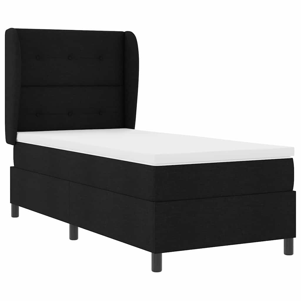 vidaXL Κρεβάτι με ελατήρια με κεφαλάρι Μαύρο 100 x 200 cm ύφασμα