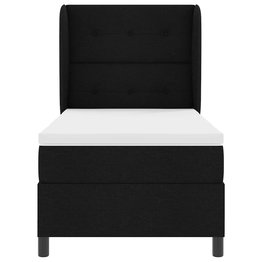 vidaXL Κρεβάτι με ελατήρια με κεφαλάρι Μαύρο 100 x 200 cm ύφασμα