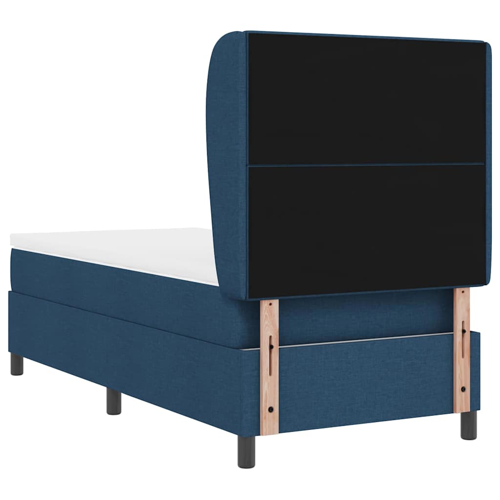 vidaXL Κρεβάτι με ελατήρια με κεφαλάρι Μπλε 100 x 200 cm ύφασμα