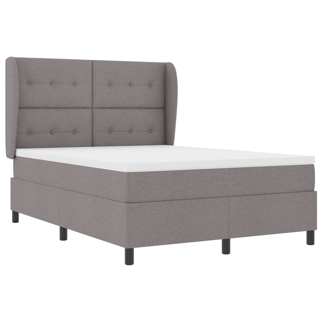 vidaXL Κρεβάτι με ελατήρια με στρώμα Taupe 140 x 190 cm ύφασμα