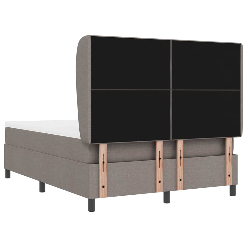 vidaXL Κρεβάτι με ελατήρια με στρώμα Taupe 140 x 190 cm ύφασμα