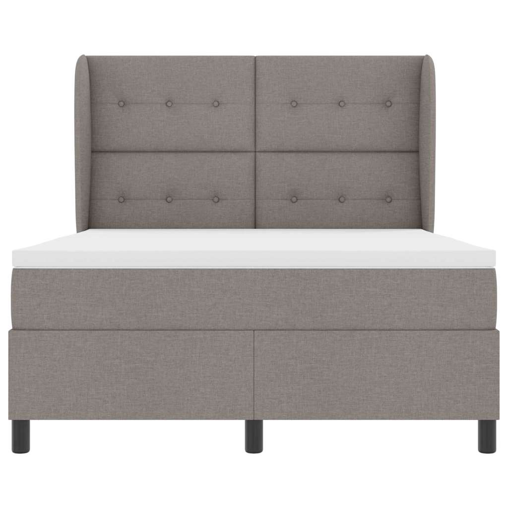 vidaXL Κρεβάτι με ελατήρια με στρώμα Taupe 140 x 190 cm ύφασμα