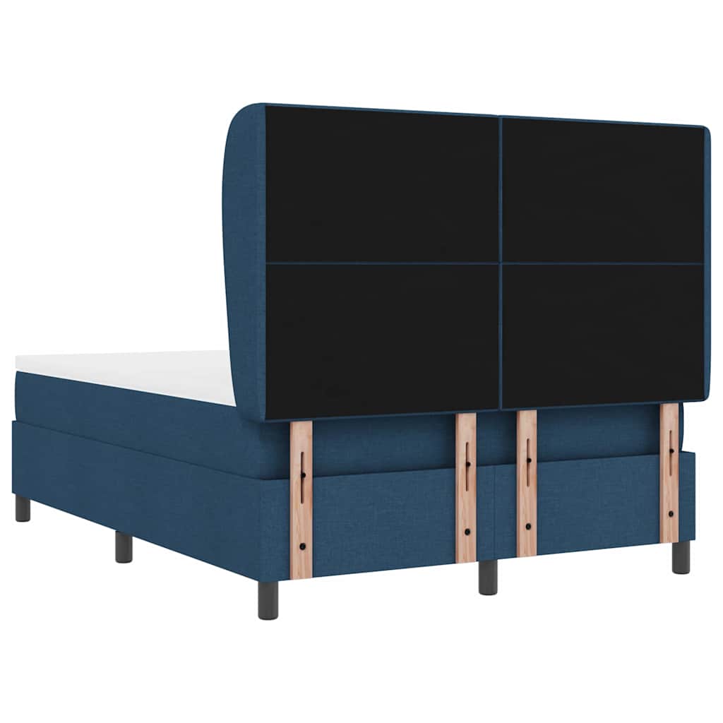 vidaXL Κρεβάτι με ελατήρια με κεφαλάρι Μπλε 140 x 200 cm ύφασμα