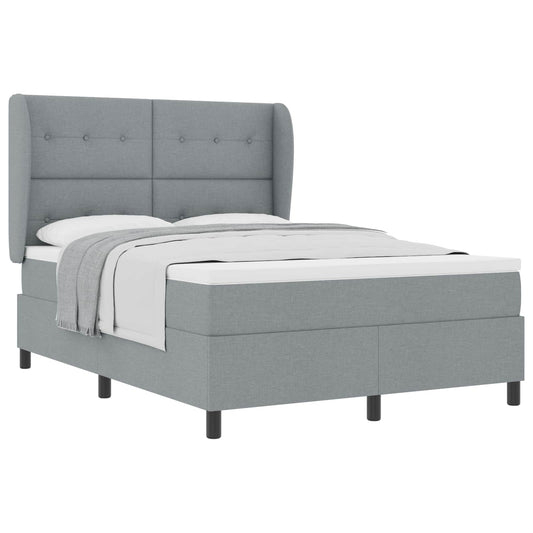 vidaXL Κρεβάτι με ελατήρια Ανοιχτό γκρι 160 x 200 cm ύφασμα