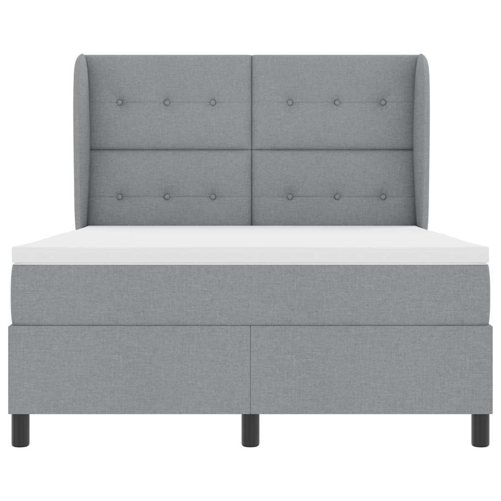 vidaXL Κρεβάτι με ελατήρια Ανοιχτό γκρι 160 x 200 cm ύφασμα