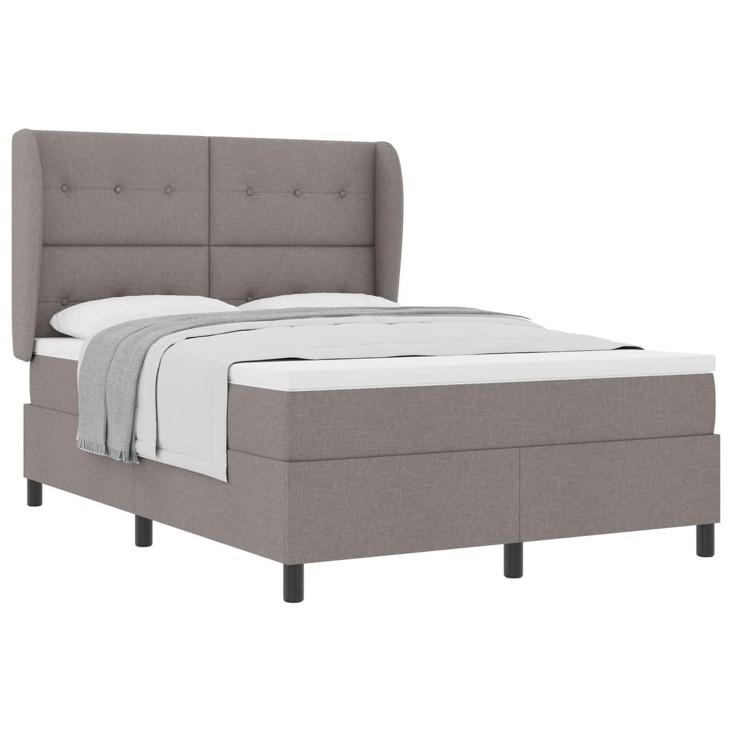 vidaXL Κρεβάτι με ελατήρια με κεφαλάρι Taupe 160 x 200 cm ύφασμα