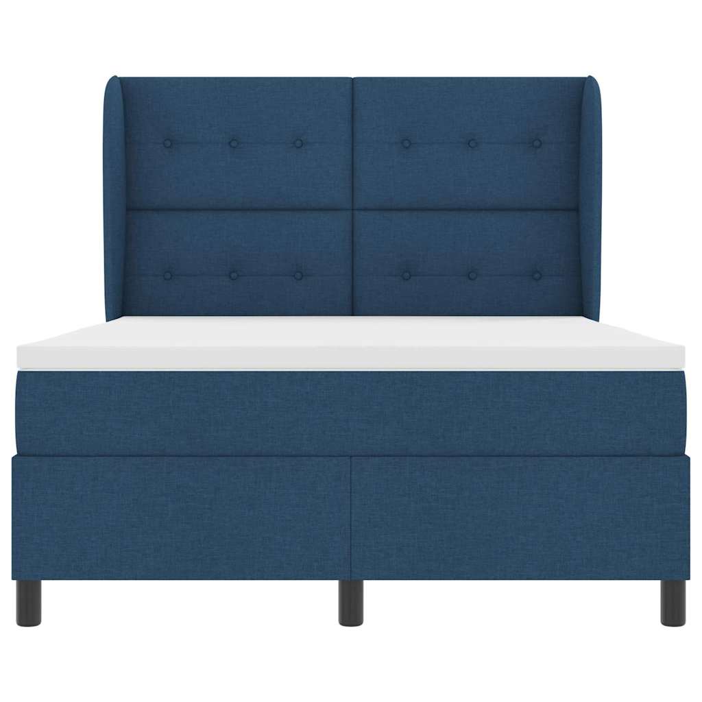 vidaXL Κρεβάτι με ελατήρια με κεφαλάρι Μπλε 160 x 200 cm ύφασμα