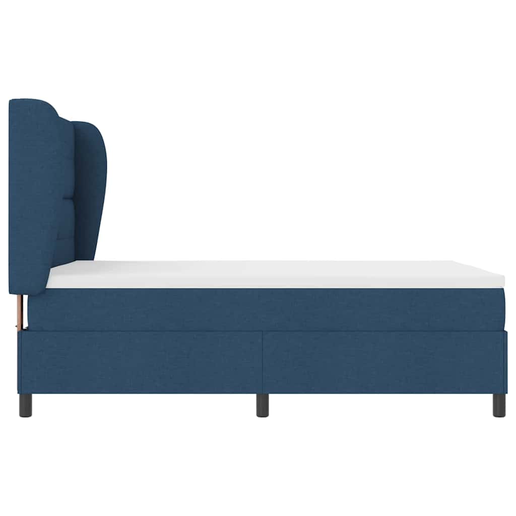 vidaXL Κρεβάτι με ελατήρια με κεφαλάρι Μπλε 160 x 200 cm ύφασμα