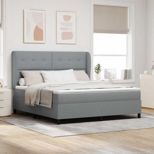 vidaXL Κρεβάτι με ελατήρια Ανοιχτό γκρι 180 x 200 cm ύφασμα
