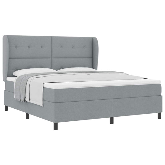 vidaXL Κρεβάτι με ελατήρια Ανοιχτό γκρι 180 x 200 cm ύφασμα