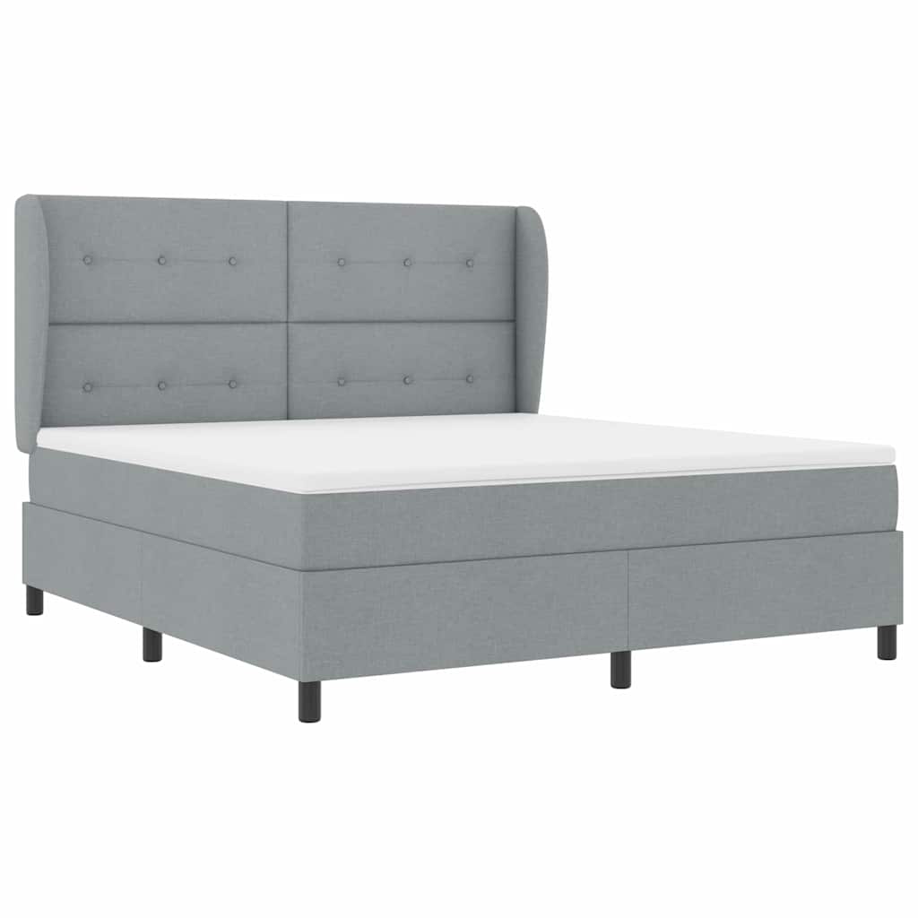 vidaXL Κρεβάτι με ελατήρια Ανοιχτό γκρι 180 x 200 cm ύφασμα