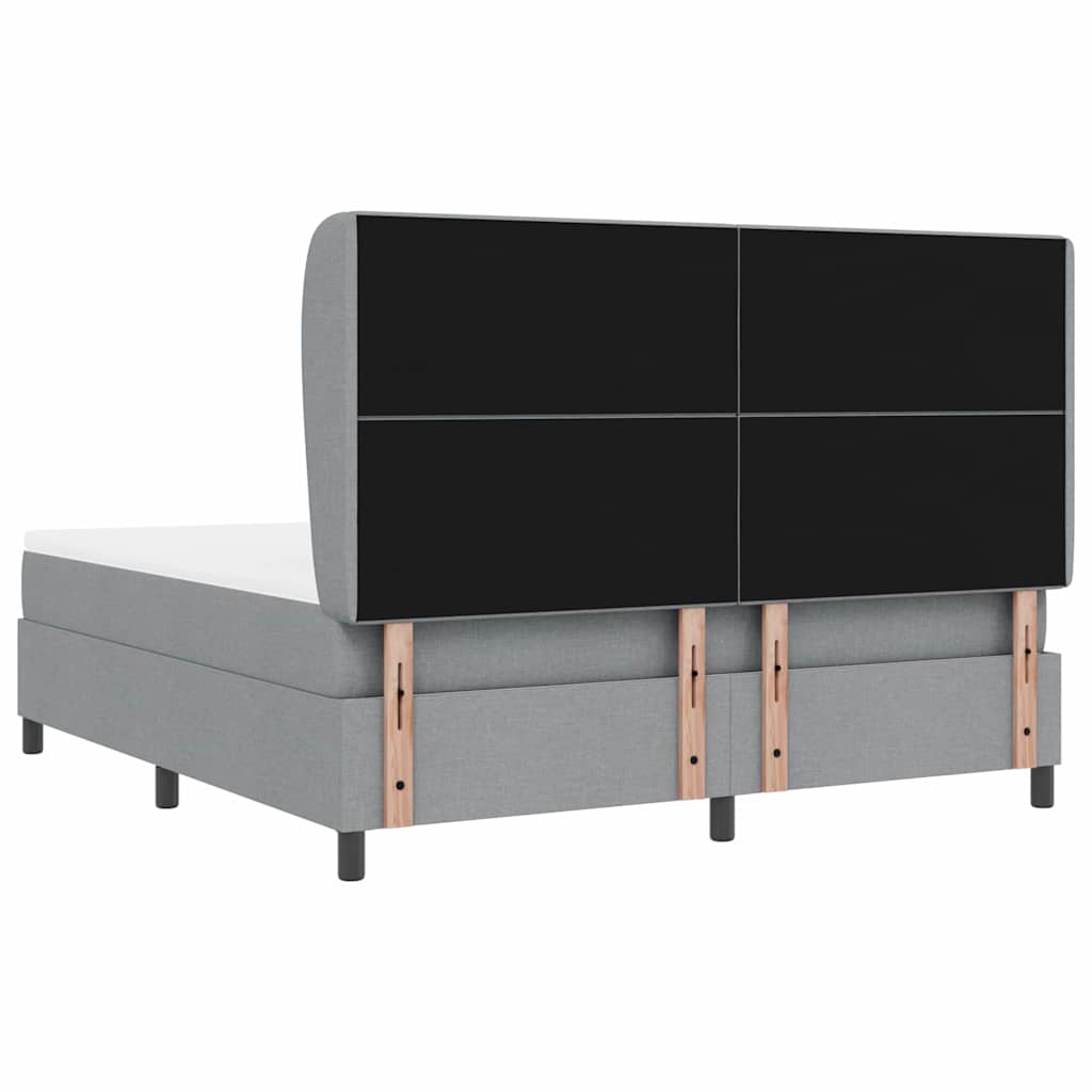vidaXL Κρεβάτι με ελατήρια Ανοιχτό γκρι 180 x 200 cm ύφασμα