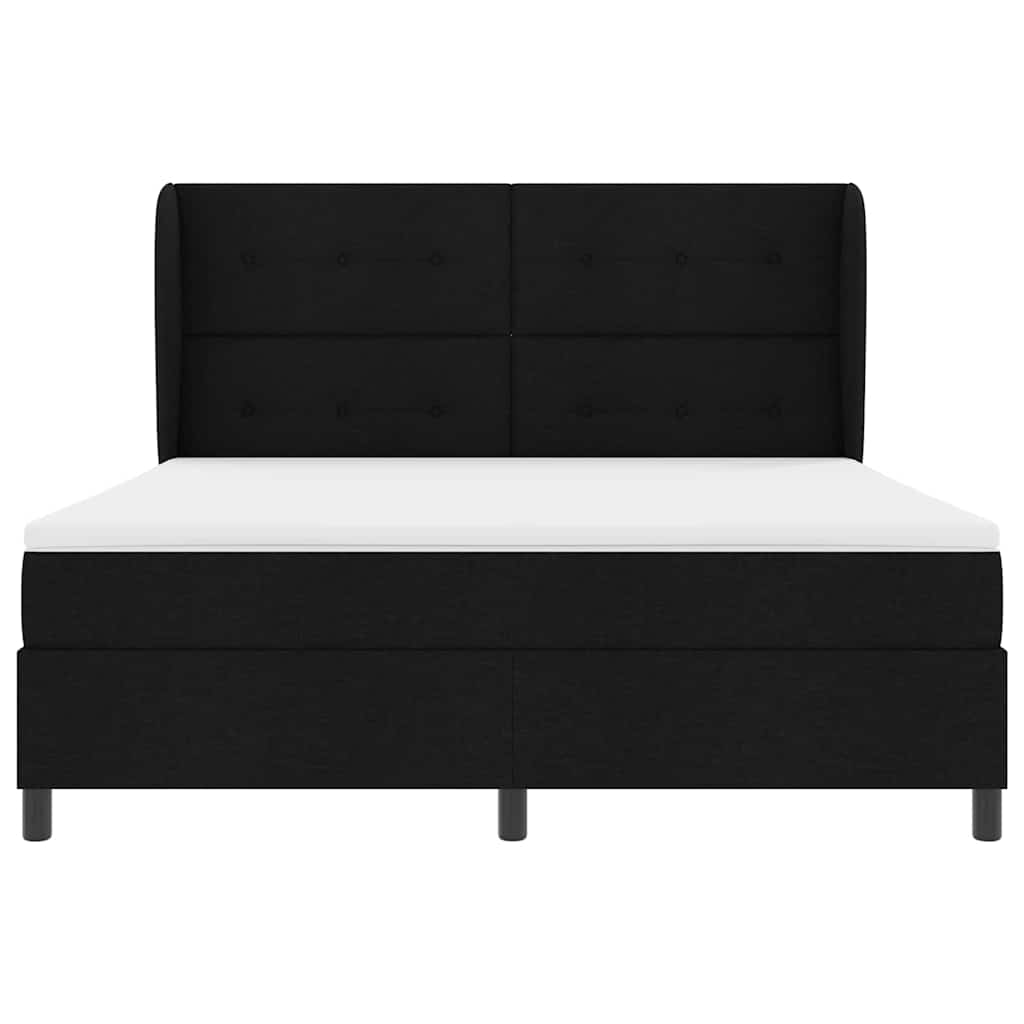 vidaXL Κρεβάτι με ελατήρια με κεφαλάρι Μαύρο 180 x 200 cm ύφασμα