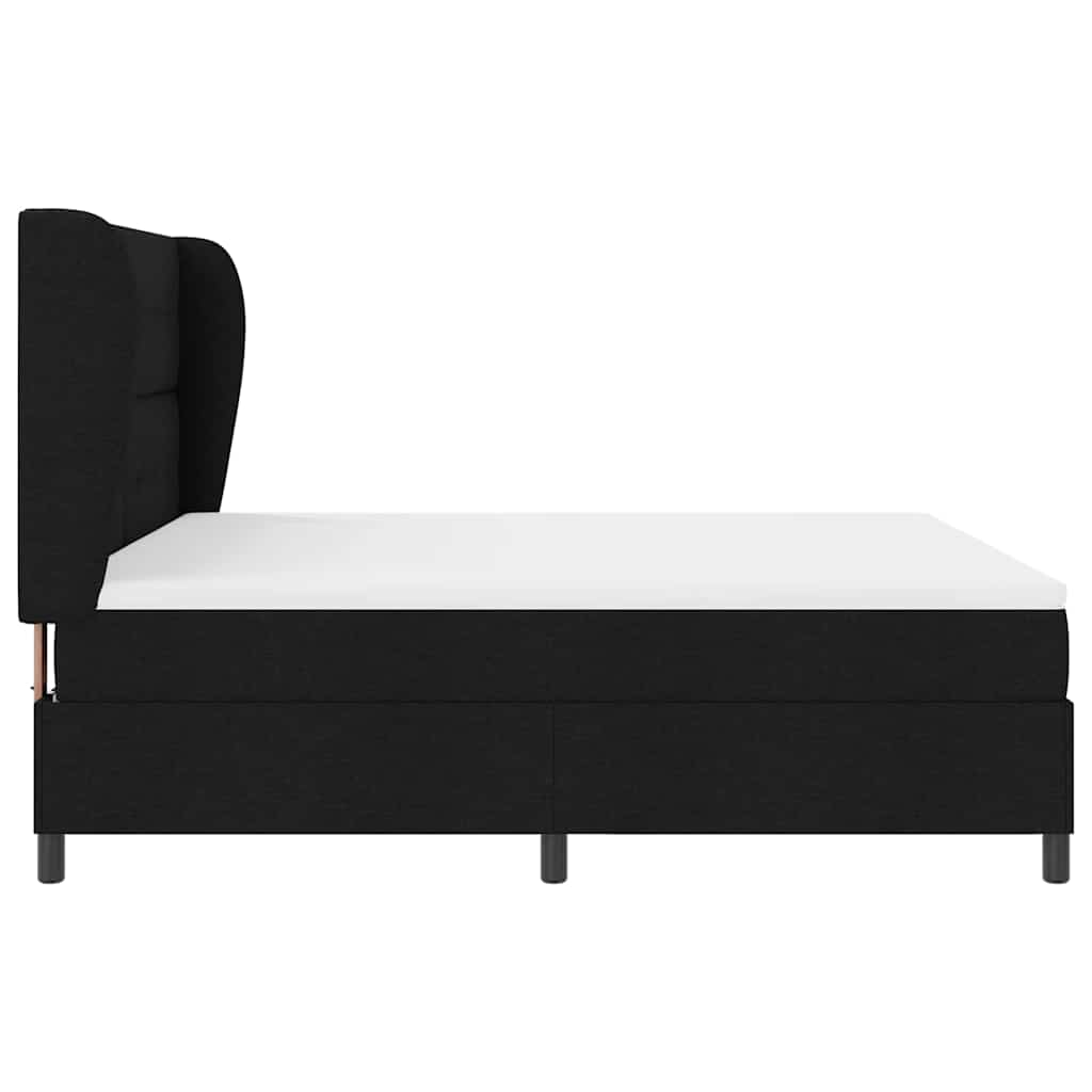 vidaXL Κρεβάτι με ελατήρια με κεφαλάρι Μαύρο 180 x 200 cm ύφασμα