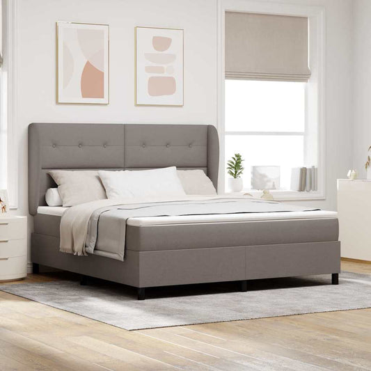 vidaXL Κρεβάτι με ελατήρια με κεφαλάρι Taupe 180 x 200 cm ύφασμα