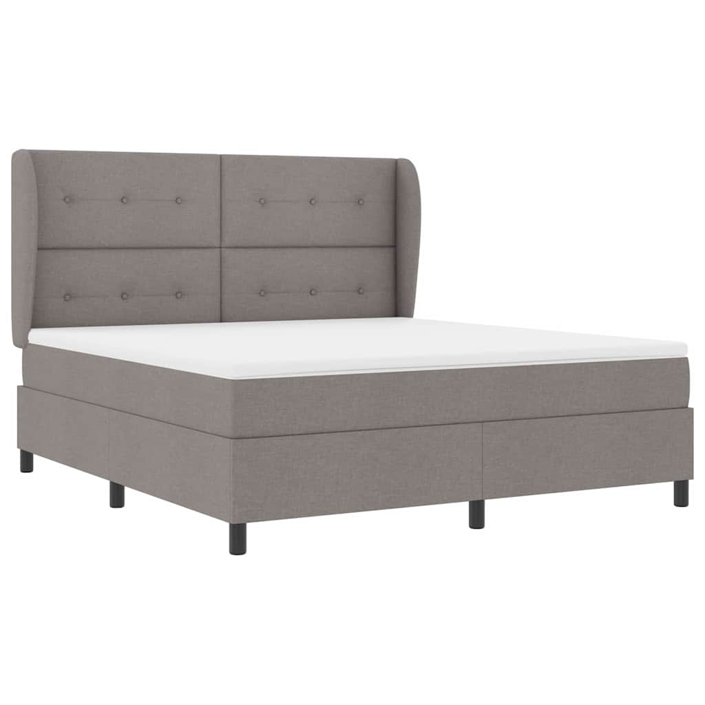 vidaXL Κρεβάτι με ελατήρια με κεφαλάρι Taupe 180 x 200 cm ύφασμα