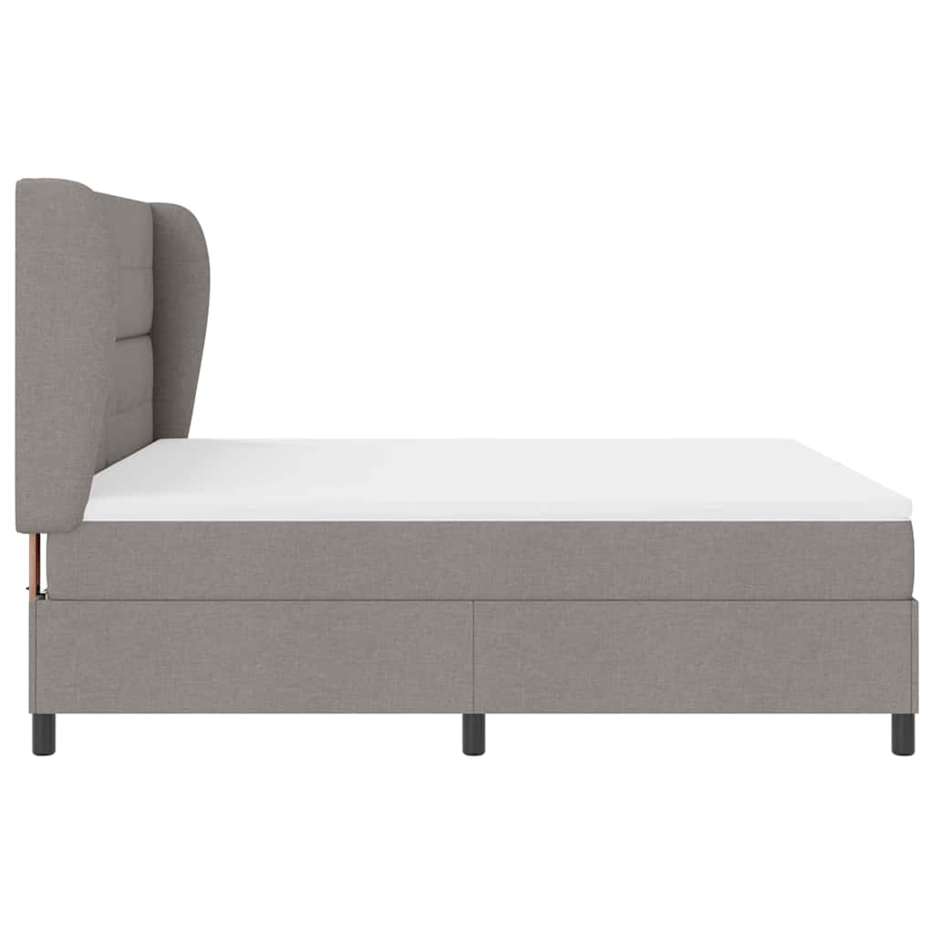 vidaXL Κρεβάτι με ελατήρια με κεφαλάρι Taupe 180 x 200 cm ύφασμα