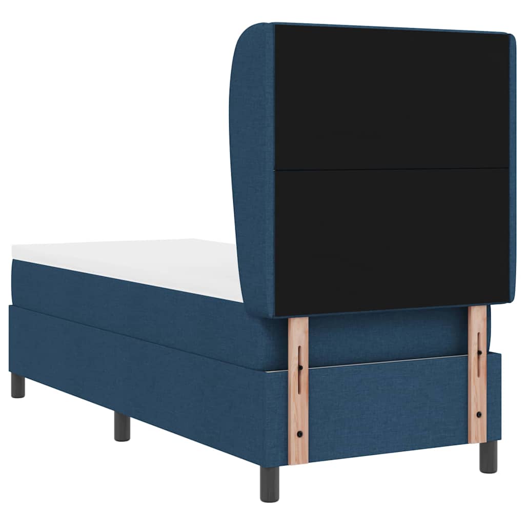 vidaXL Κρεβάτι με ελατήρια με κεφαλάρι Μπλε 80 x 200 cm ύφασμα