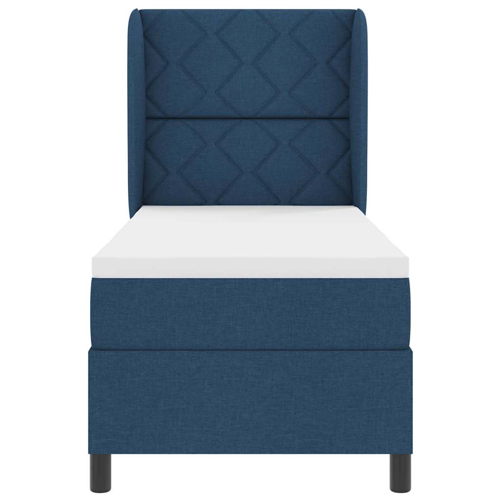 vidaXL Κρεβάτι με ελατήρια με κεφαλάρι Μπλε 80 x 200 cm ύφασμα