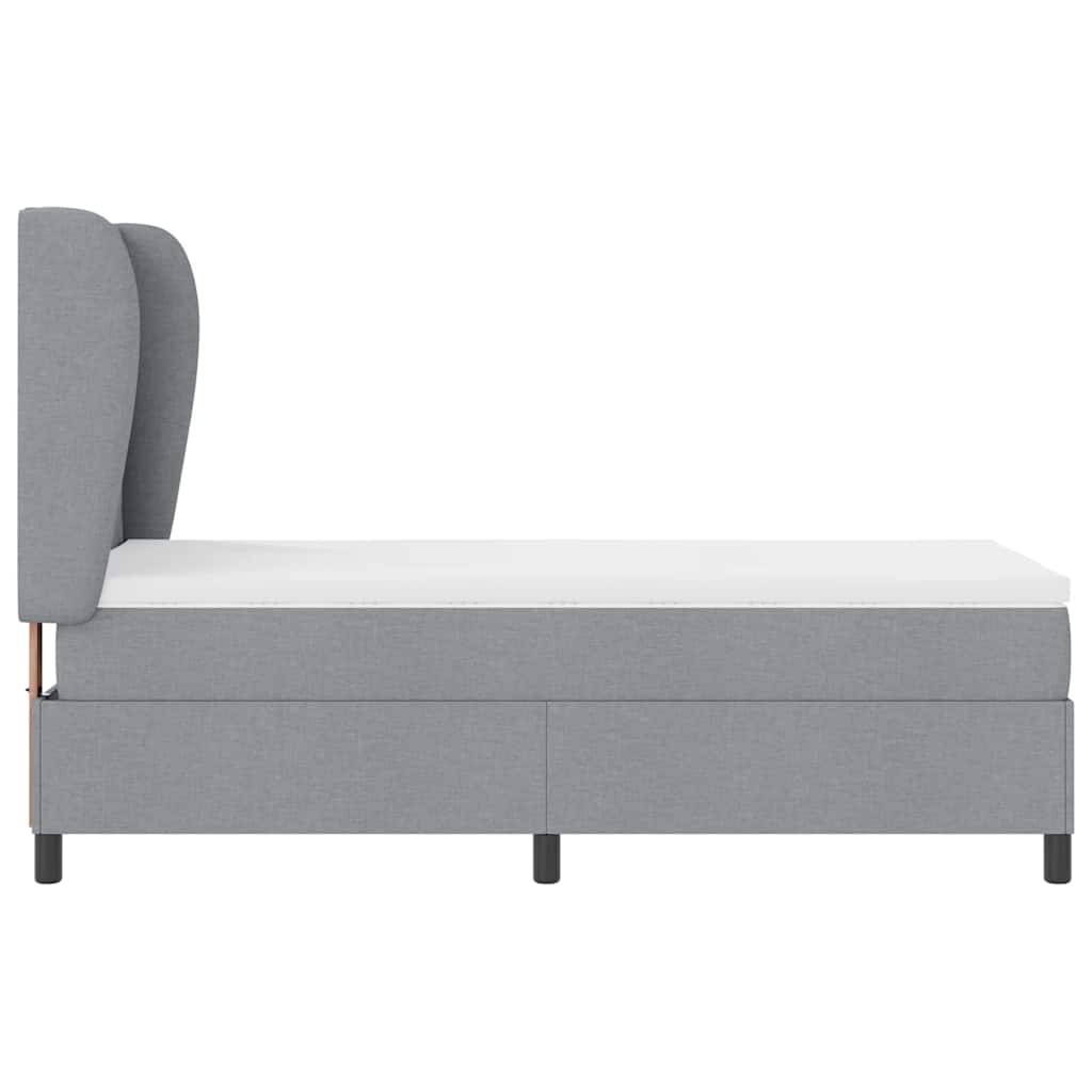 vidaXL Κρεβάτι με ελατήρια Ανοιχτό γκρι 100 x 200 cm ύφασμα