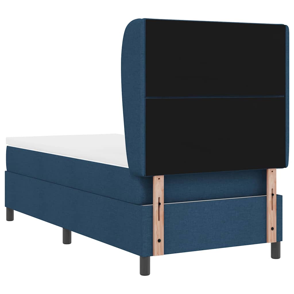 vidaXL Κρεβάτι με ελατήρια με κεφαλάρι Μπλε 100 x 200 cm ύφασμα