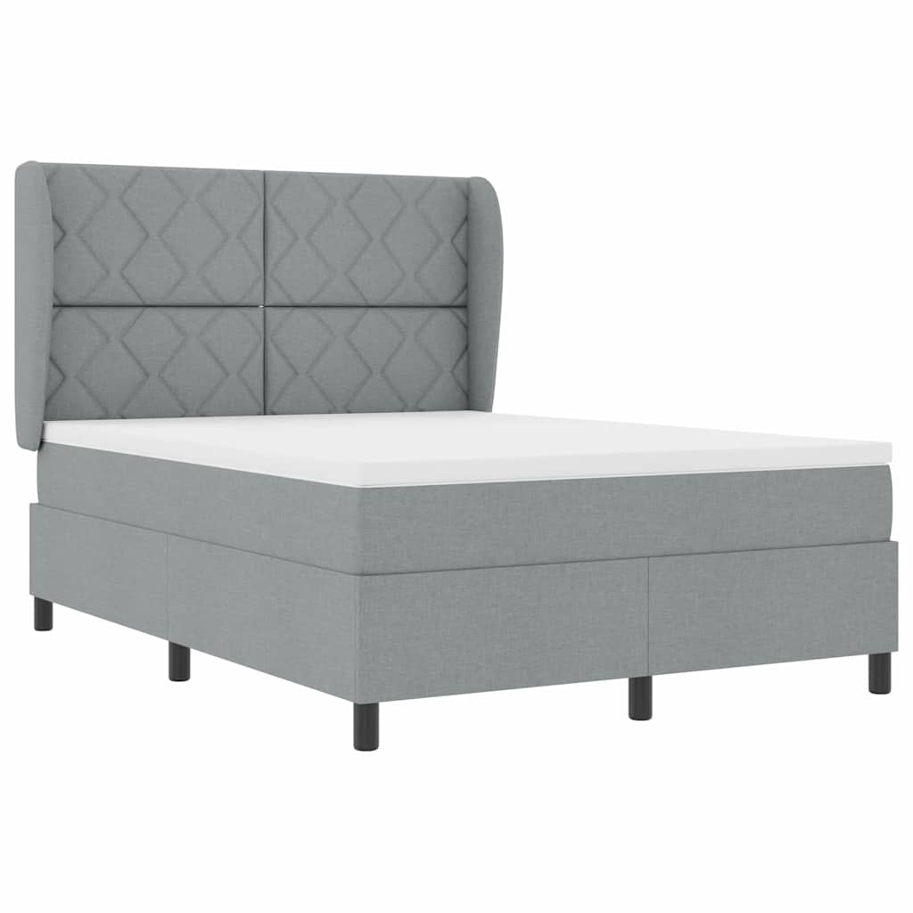 vidaXL Κρεβάτι με ελατήρια Ανοιχτό γκρι 160 x 200 cm ύφασμα