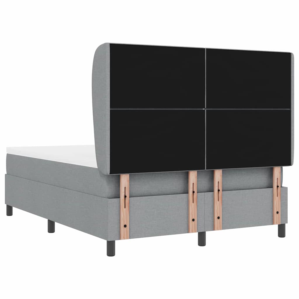 vidaXL Κρεβάτι με ελατήρια Ανοιχτό γκρι 160 x 200 cm ύφασμα