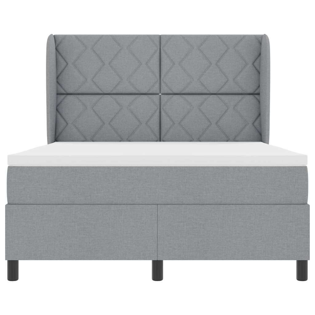 vidaXL Κρεβάτι με ελατήρια Ανοιχτό γκρι 160 x 200 cm ύφασμα