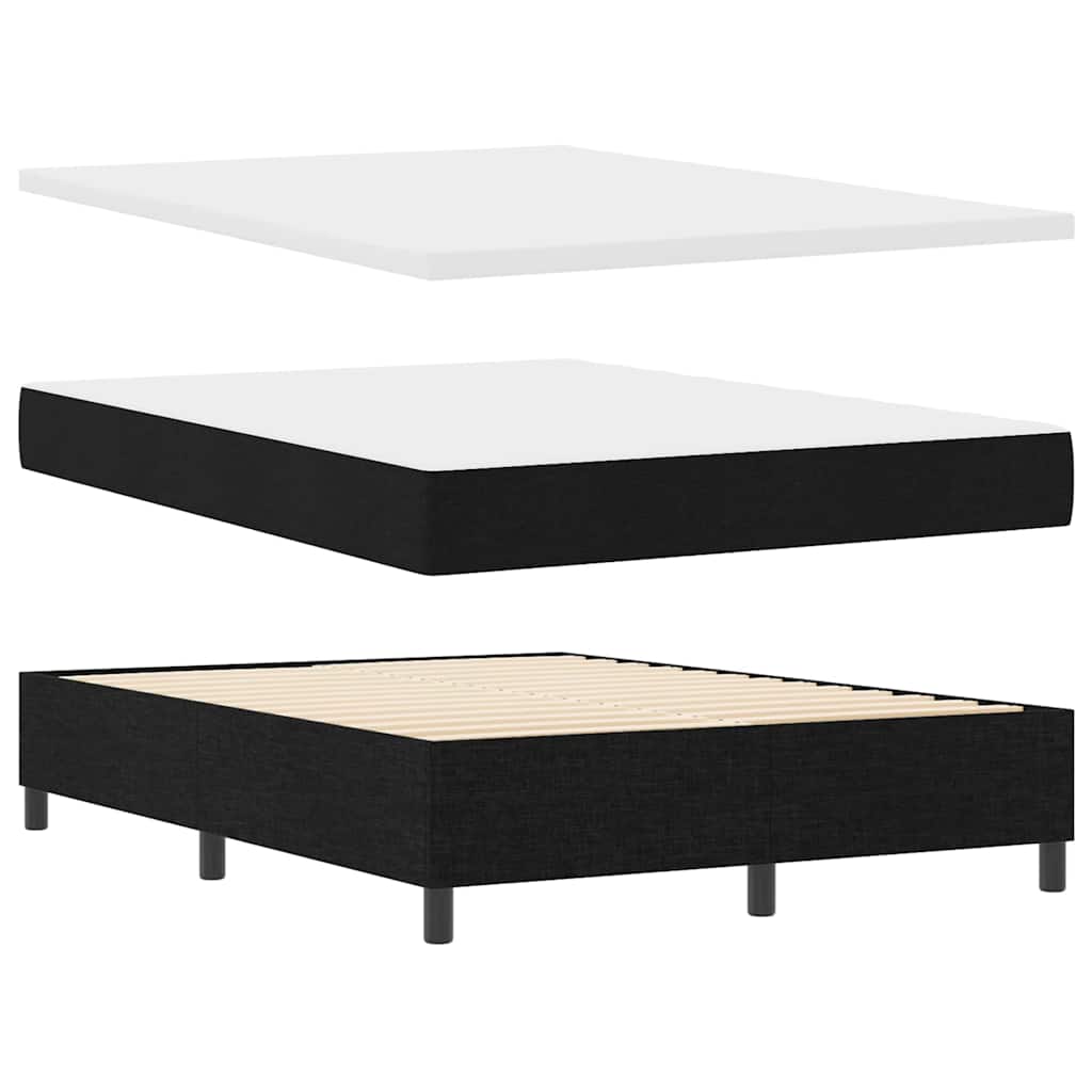vidaXL Κρεβάτι με ελατήρια με κεφαλάρι Μαύρο 160 x 200 cm ύφασμα