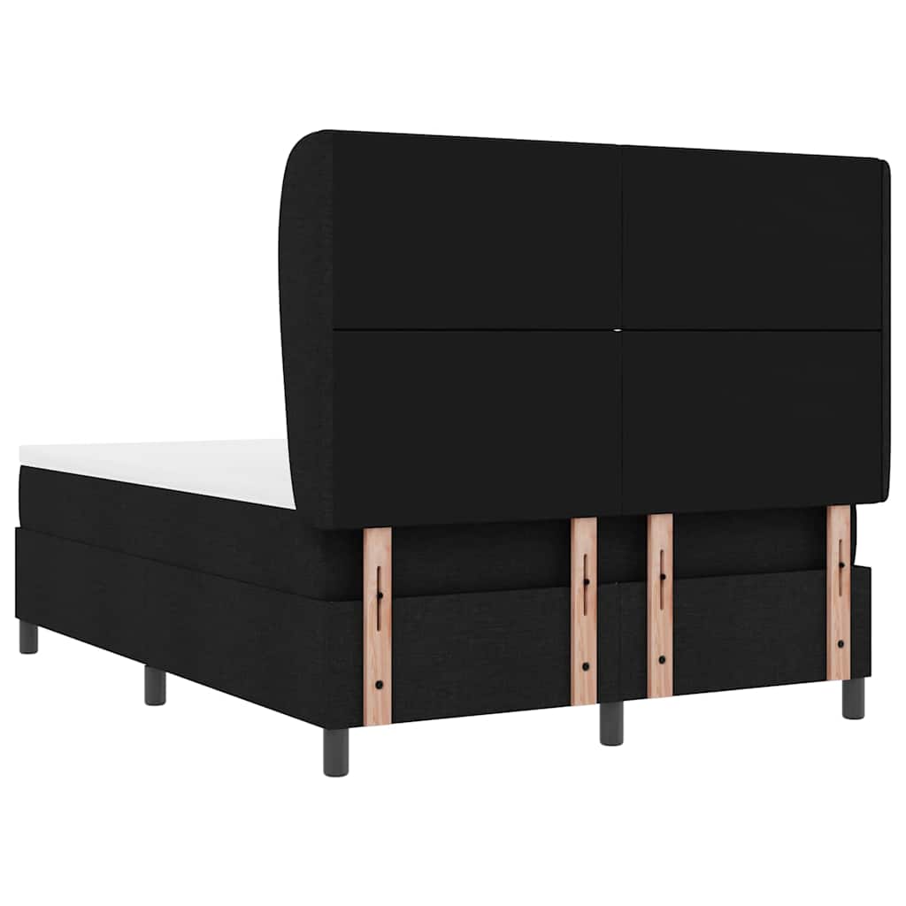 vidaXL Κρεβάτι με ελατήρια με κεφαλάρι Μαύρο 160 x 200 cm ύφασμα