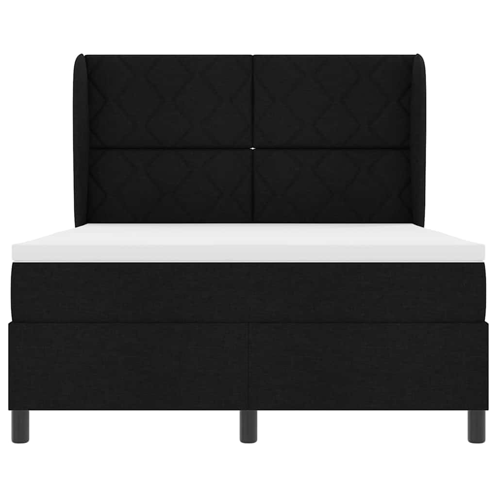 vidaXL Κρεβάτι με ελατήρια με κεφαλάρι Μαύρο 160 x 200 cm ύφασμα