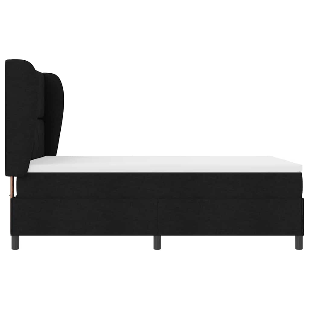 vidaXL Κρεβάτι με ελατήρια με κεφαλάρι Μαύρο 160 x 200 cm ύφασμα