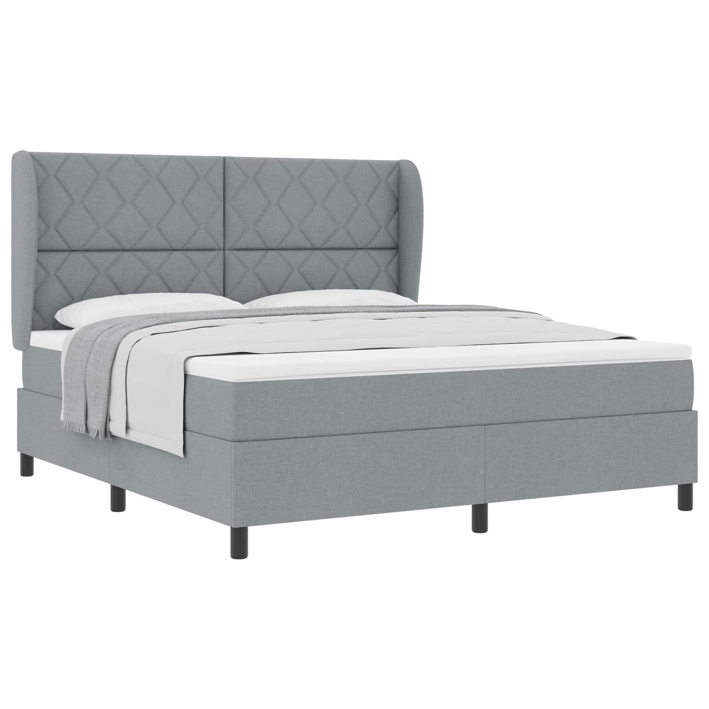 vidaXL Κρεβάτι με ελατήρια Ανοιχτό γκρι 180 x 200 cm ύφασμα