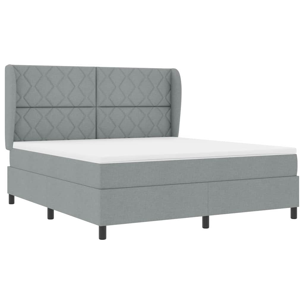 vidaXL Κρεβάτι με ελατήρια Ανοιχτό γκρι 180 x 200 cm ύφασμα